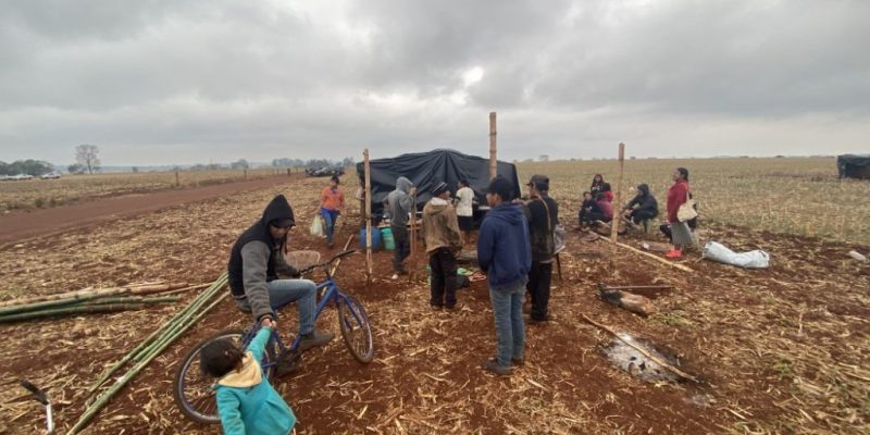 Indígenas acampados em Douradina; Justiça Federal determinou despejo (Foto: Ascom/Cimi)