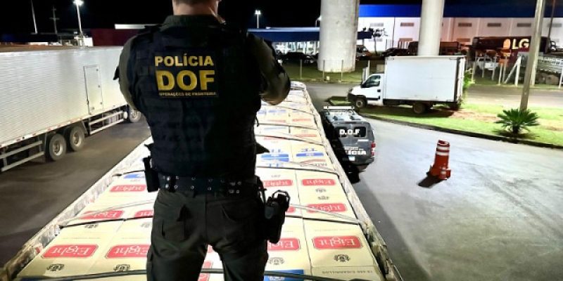 Durante vistoria, foi constatado que a carreta estava carregada - Imagem - DOF/Divulgação