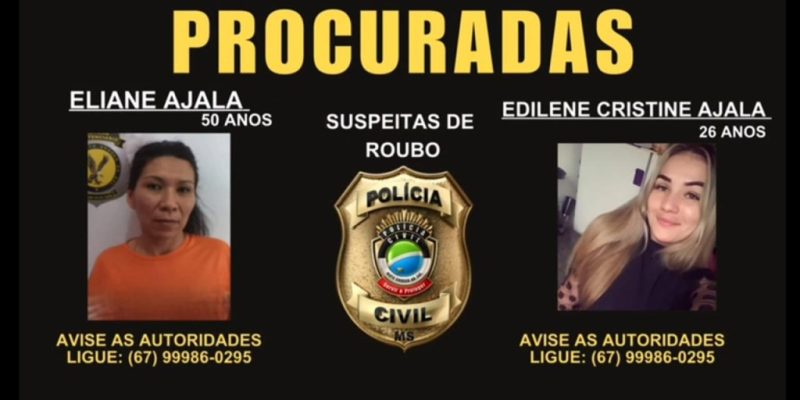 Eliane e a filha dela Edilene são procuradas pela polícia (Foto: DERF/Divulgação)