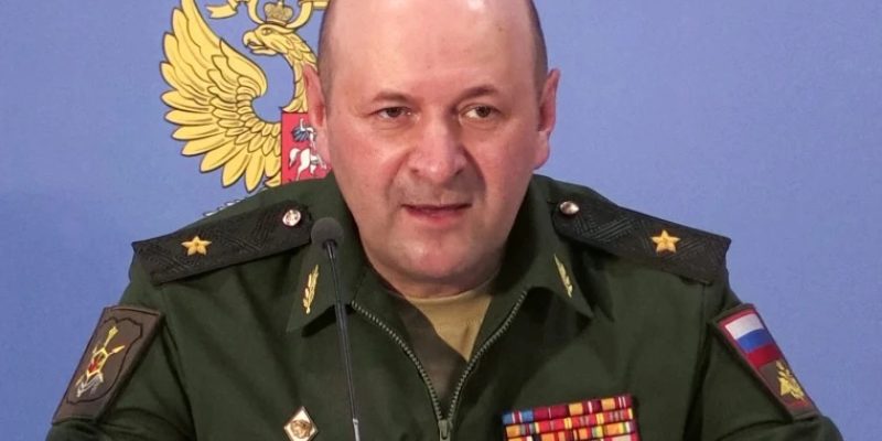 O general russo Igor Kirillov fala em um briefing em Moscou, em outubro — Foto: Ministério da Defesa da Rússia/ AFP