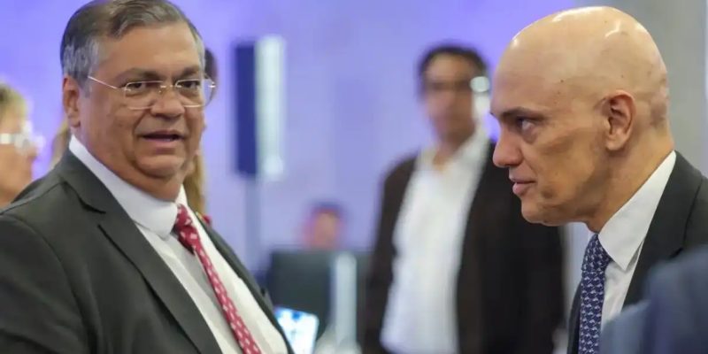 Os ministros Flávio Dino e Alexandre de Moraes, do Supremo Tribunal Federal (Foto: Fabio Rodrigues-Pozzebom/Agência Brasil)