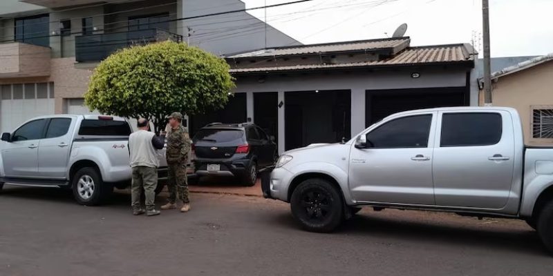 Um dos locais onde foram feitas buscas em Pedro Juan Caballero Imagem - 
 Senad/Divulgação)