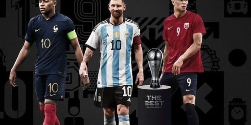 Messi, Mbappé e Haaland concorrem ao prêmio de melhor jogador do mundo em 2023 — Foto: Reprodução
