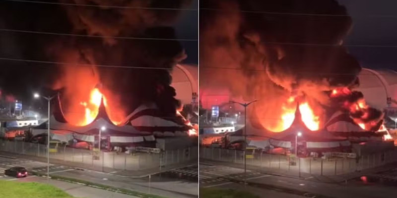 Incêndio atinge Circo do Tirulipa em Natal — Foto: Reprodução