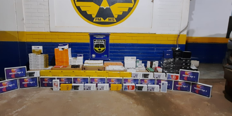 Produtos apreendidos (Foto: Divulgação, BPMRv)