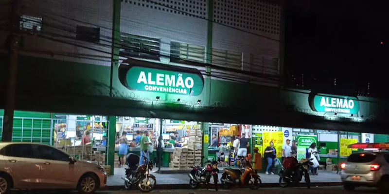 Fachada do mercado Alemão, na Calógeras, centro de Campo Grande (Foto: Reprodução)