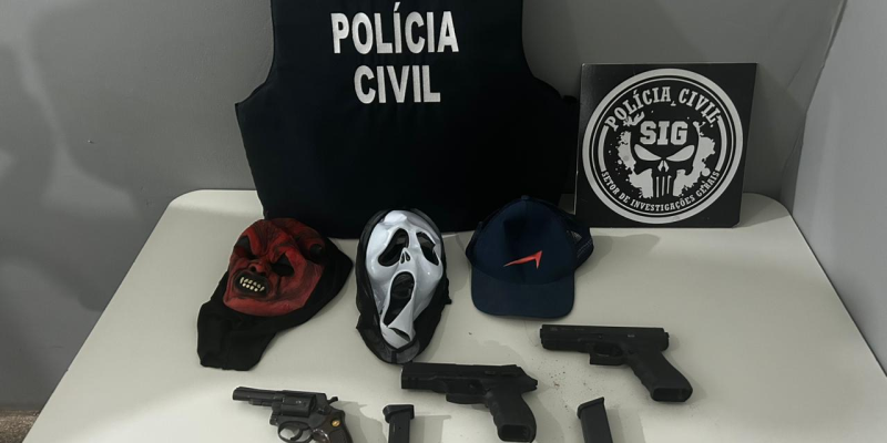 SIG conseguiu identificar atiradores prendendo um e apreendendo armas usadas no crime: Divulgação/Polícia Civil