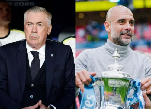 Carlo Ancelotti e Pep Guardiola • Rafael Ribeiro/CBF e Divulgação/Manchester City