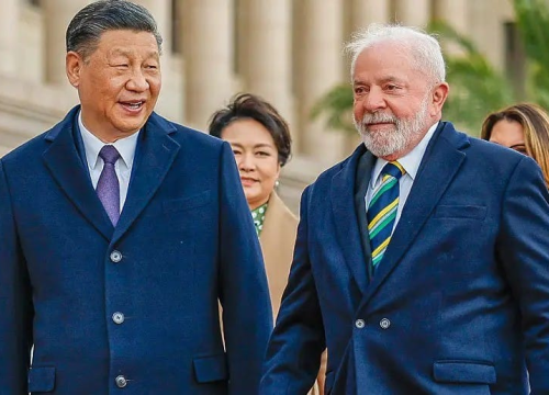 Lula e Xi Jinping em Pequim. (Foto: Ricardo Stuckert/PR)