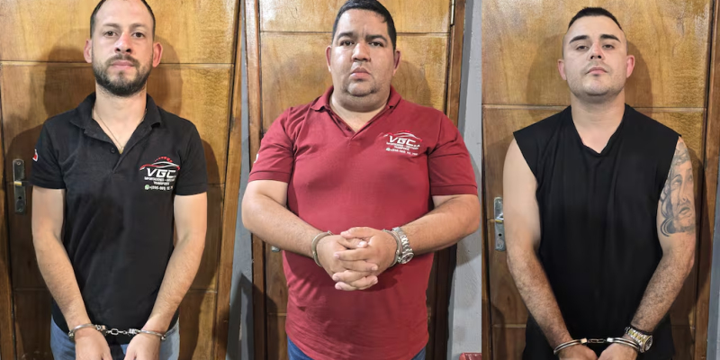Luis Duarte Benítez, Víctor Greco Céspedes e Gustavo González Díaz foram presos - Imagem - SENAD/Divulgação