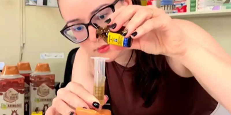 Raylane manipulando shampoo em vídeo nas redes sociais (Foto: Reprodução | TikTok)