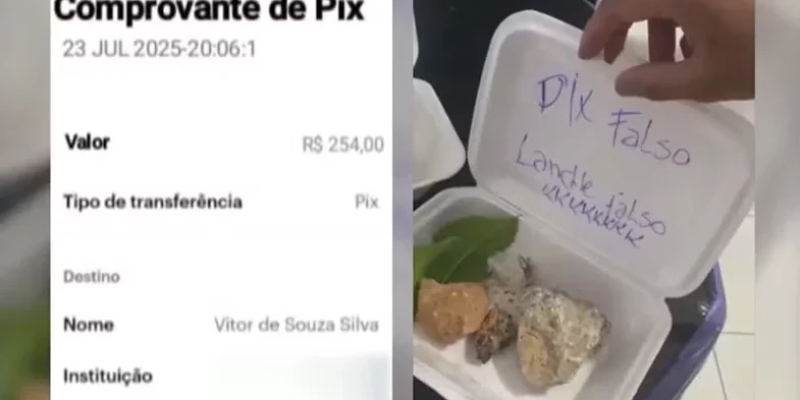 Lanchonete desconfia de golpe e envia pedra no lugar de sanduíche | Foto: Reprodução