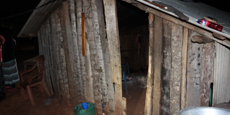 Casa onde ocorreu o crime, na Aldeia Potreiro Guaçu (Foto: Divulgação)