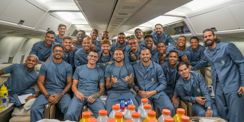 Seleção brasileira no embarque para os Estados Unidos Imagem - Nelson Terme/CBF