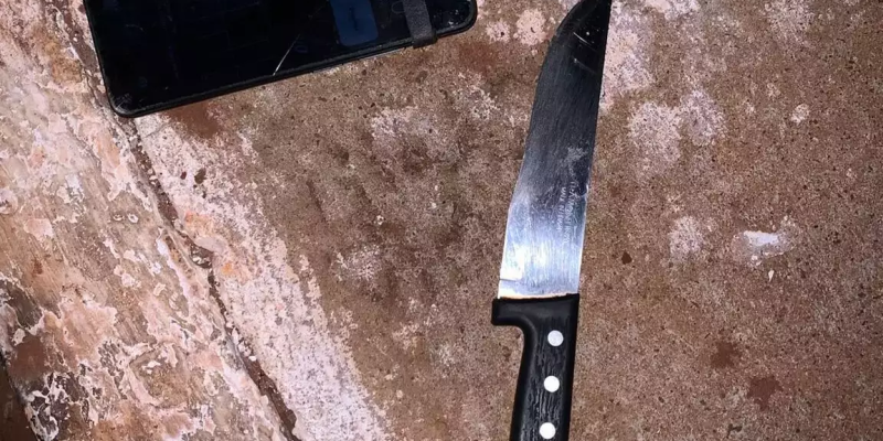 Faca usada no crime e celular do autor foram apreendidos pela Polícia Milita