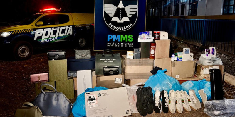 Produtos que foram apreendidos na tarde de ontem (Foto: Divulgação/PMR)