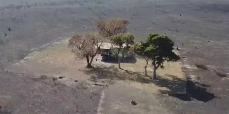 Imagem impressionante mostra local próximo ao rio em Corumbá
Foto: Reprodução/TV Globo