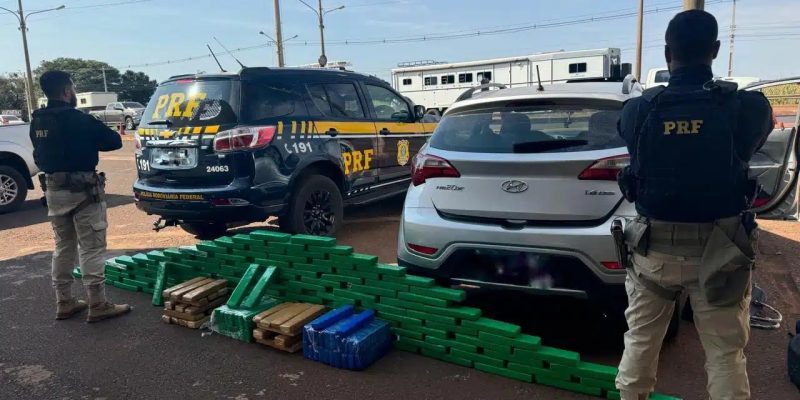 Droga saiu de Pota Porã e seria entregue no estado do Rio de Janeiro; Foto: Divulgação/PRF