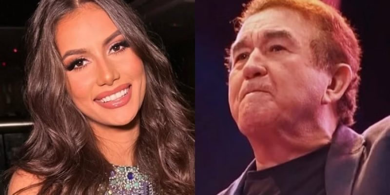 Amado Batista, de 73 anos, ganhou uma declaração de amor da namorada, Calita Franciele Miranda, de 22 anos