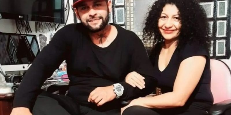 Leandro Coelho ao lado da ex-namorada, Sônia Obelar — Foto: Redes Sociais