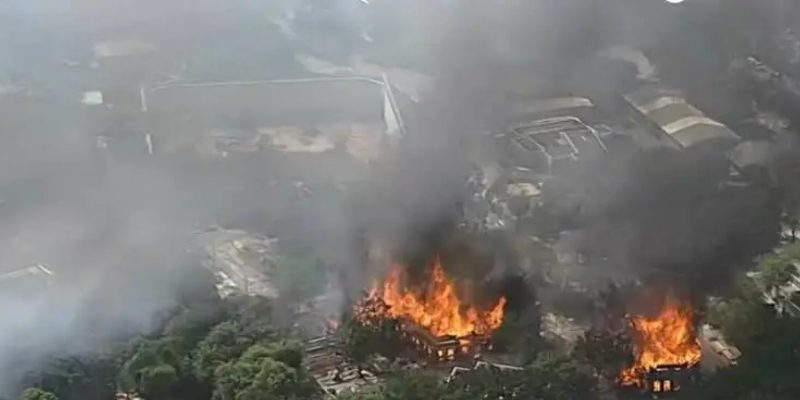 Segundo o Corpo de Bombeiros, 40 militares de sete unidades foram acionados