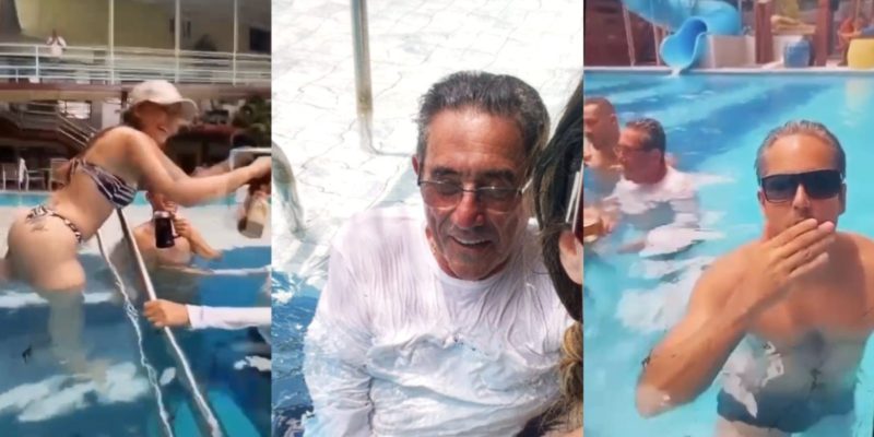 Imagens tiradas dos vídeos que circulam em grupos de conversas e mostram Nelson Cintra. (Foto: Reprodução)