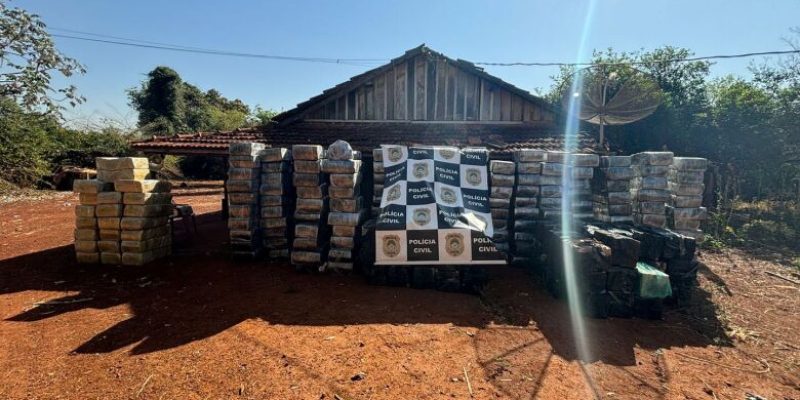 No interior da casa, foram encontrados 259 fardos da substância