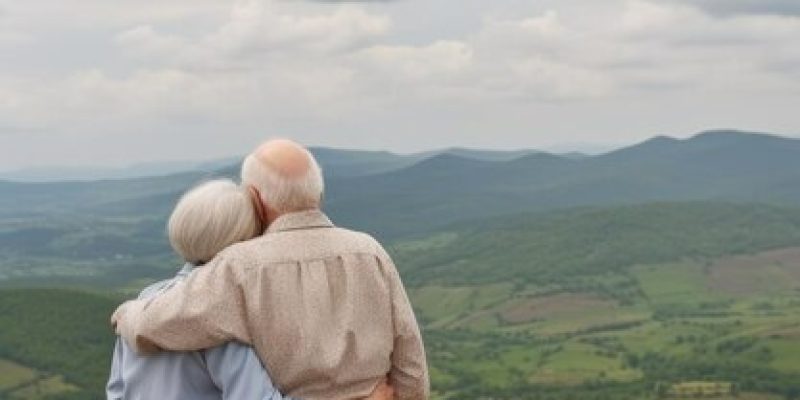 uma-foto-de-tras-de-um-casal-de-idosos-abracando-se-no-topo-da-montanha_762026-54531