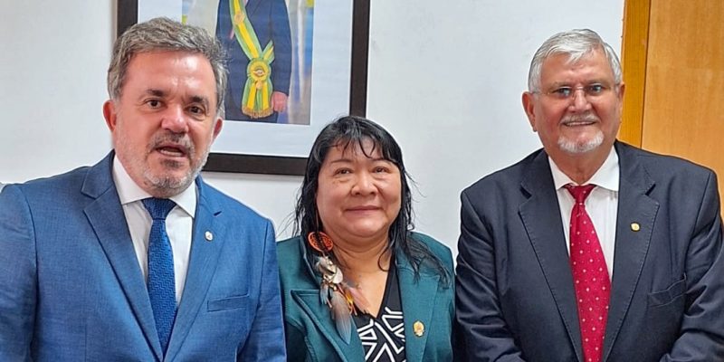 Em Brasília - Deputado federal Vander Loubet, Joenia Wapichana e o deputado Zeca do PT