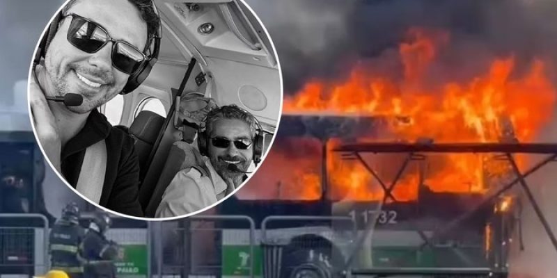 Piloto Gustavo Medeiros e o advogado gaúcho Márcio Louzada Carpena, dono do avião